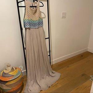 Mara Hoffman beaded backless floor length gown